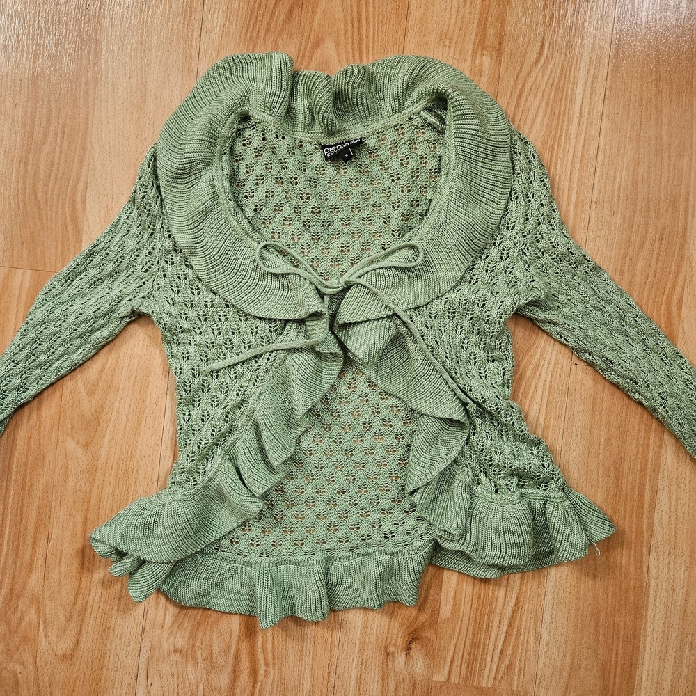 Sage Ruffled Cardigan - Picture 5 of 5
